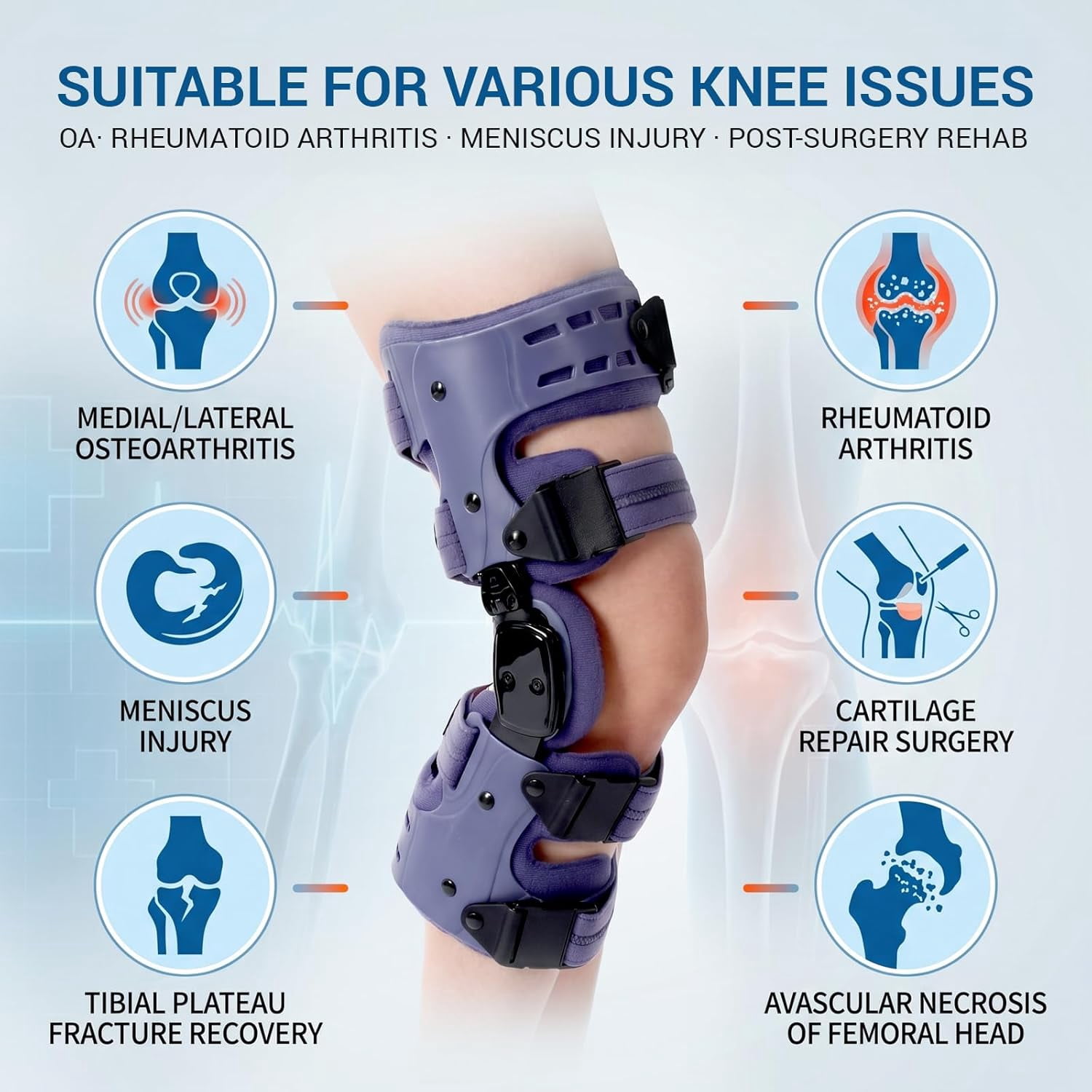 OA Unloader Knee Brace for Osteoarthritis - Adjustable Valgus/Varus Correction Knee Support with ROM Control & Bone-on-Bone Stabilization for Men & Women&nbsp;
