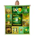thumbnail image 1 of Erosebridal Pickleball Patchwork Fleece Blanket, Green Fuzzy Blanket Throw, Microfiber, 90x90, 1 of 6