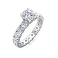 thumbnail image 2 of SuperJeweler 3 Carat Round Shape Moissanite Eternity Engagement Ring in 14 Karat White Gold for Women, 2 of 6