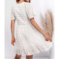 thumbnail image 7 of Weardear Womens Dresses Casual Vacation Beach Dresses for Women V Neck Smocked Short Sleeve Ruffle Hem Mini Dresses White Flowy Summer Dresses, 7 of 7