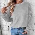 thumbnail image 2 of Kaemgyyd Sherpa Sweatshirt for Women Fuzzy Fleece Lined Long Sleeve Warm Pullover Solid Crew Neck Tops Winter Fashion Clothes, 2 of 7