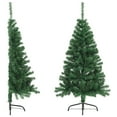 thumbnail image 2 of vidaXL Artificial Half Christmas Tree with Stand Green 120 cm PVC, 2 of 5