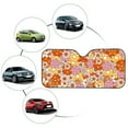thumbnail image 6 of FORUDESIGNS Hippie Daisy Print Car Windshield Sun Shade Waterproof Car Sun Visor Protector Auto Dashboard Shield Block UV Rays Reflective Sunshade for Protection, 6 of 7