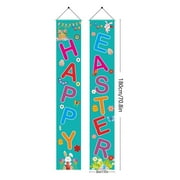 Reusable Happy Easter Gifts Home Hangings Easter Door Decoration Easter Banners Easter Couplets Hanging Decorations 10