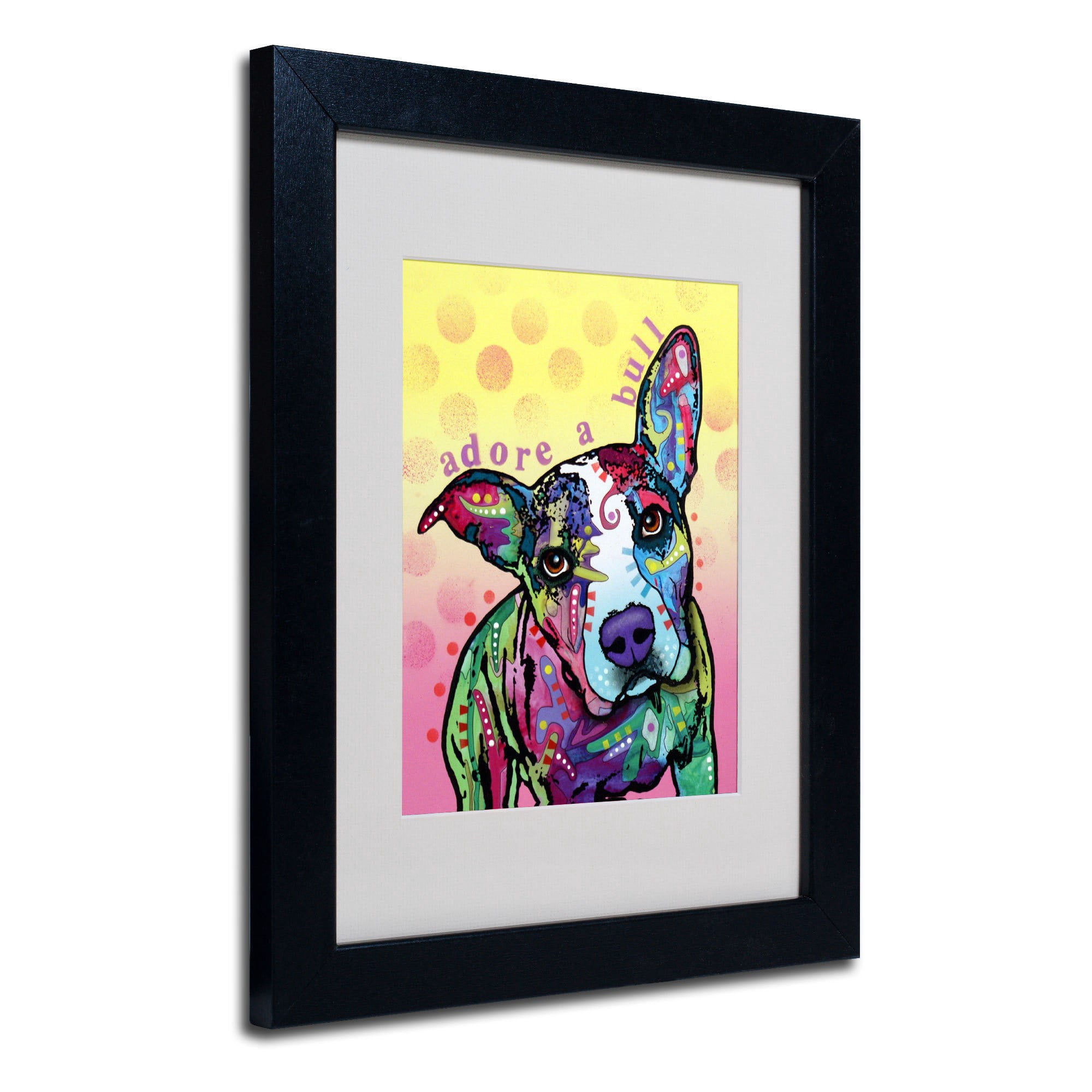 Matted art under acrylic in a black frame