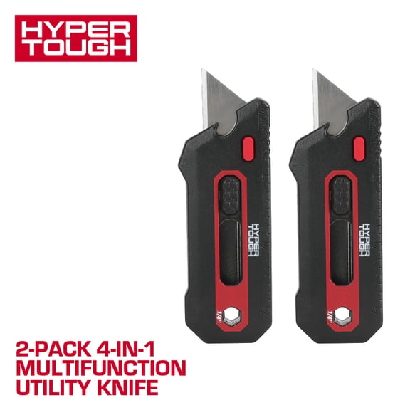 Hyper Tough 2-Pack 4-in-1 Multifunction Utility Knife