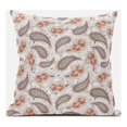 thumbnail image 1 of Paisley on Abstract Throw Fabric Pillow in Cream Navy Blue 18x18, 1 of 6