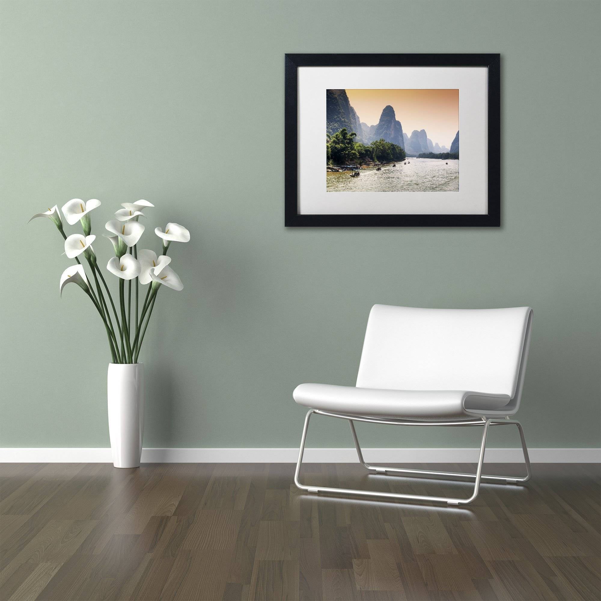 Trademark Fine Art "Li River" Canvas Art by Philippe Hugonnard, White Matte, Black Frame