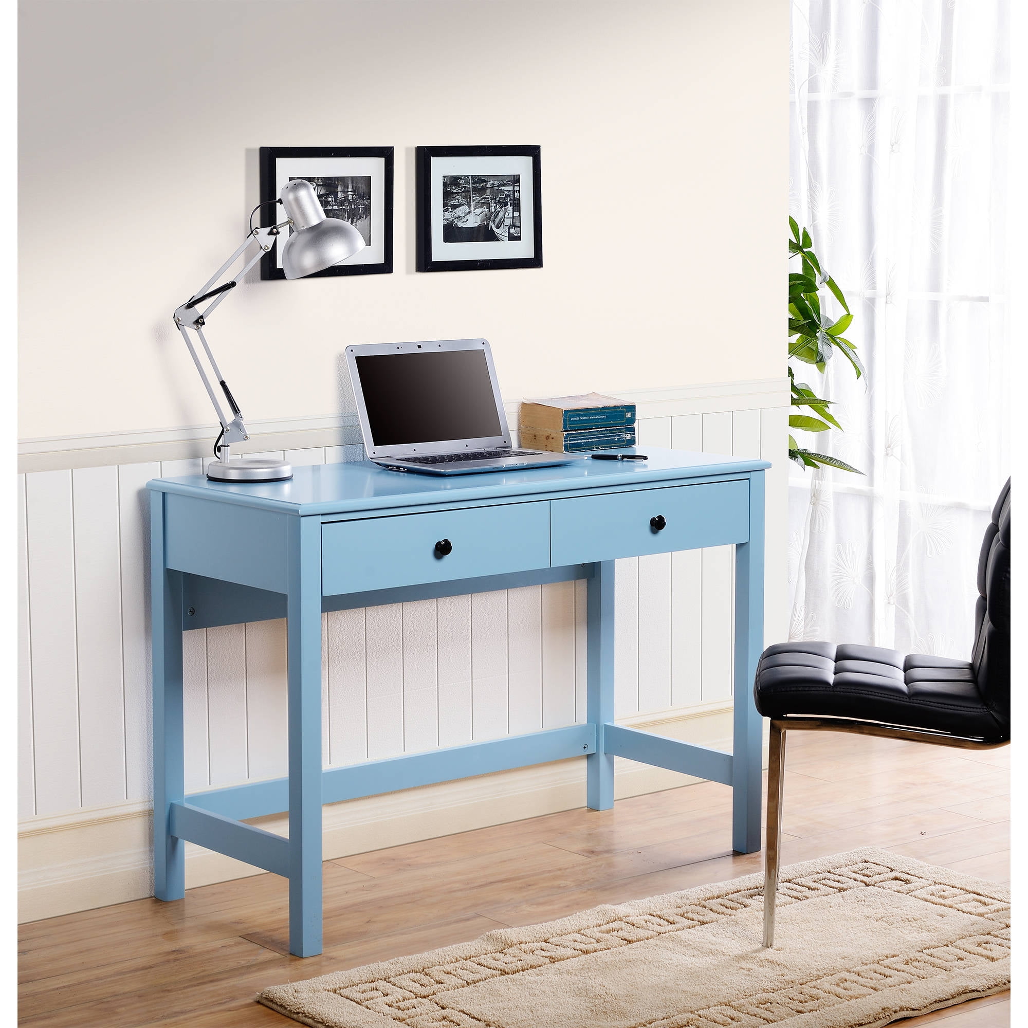 Homestar Othello Writing Desk in Blue Paint Finish