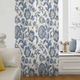 thumbnail image 5 of Blue Flowers Sheer Curtains 72 Inches Long, Spring Floral Elegant Pastoral Rustic Light Filering Curtains, Breathable Simi Curtain Privacy Drapes for Living Room Bedroom Lightweight Window Treatment, 5 of 9