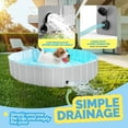 thumbnail image 5 of MAX Chill-Out 71" Foldable Dog Swimming Pool with Water Drainage Hole, Collapsible Hard Plastic Wading Pool for Dogs & Kids, Outdoor Pet Bath Tub, X-Large, 5 of 8