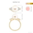 thumbnail image 5 of ANGARA Freshwater Cultured Pearl Bypass Ring with Diamond Trio in 14K Yellow Gold for Women | June Birthstone, Birthday, Anniversary, Jewelry Gift for Women | Pearl Ring, 5 of 9