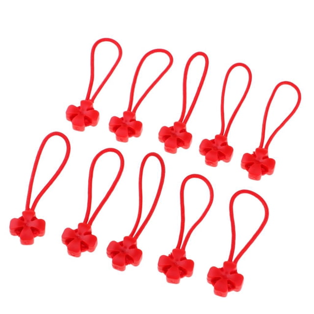 koolsoo 10Pcs Replacement Sturdy zipper tag pulls for Apparel Bag Red