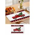 thumbnail image 4 of Placemats Set of 8, Red Truck Christmas Woven Placemat, Linen Place Mats for Kitchen/Dining Tables, Plaid Xmas Tree Snowflake Washable Table Mats for Party, 4 of 8