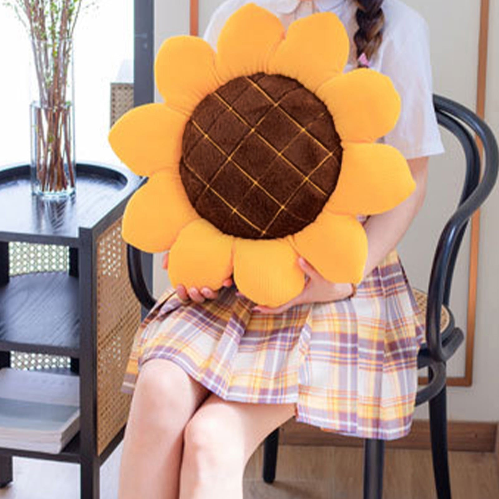 LZYMSZ Sunflower Throw Pillow,Hand Warmer Plush Stuffed Toy Doll,Soft Decorative Cushion Doll for Sofa Home Bedroom Office Do