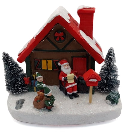 Christmas Cottage with Santa. Village Wizardi F07-N1-7-578A