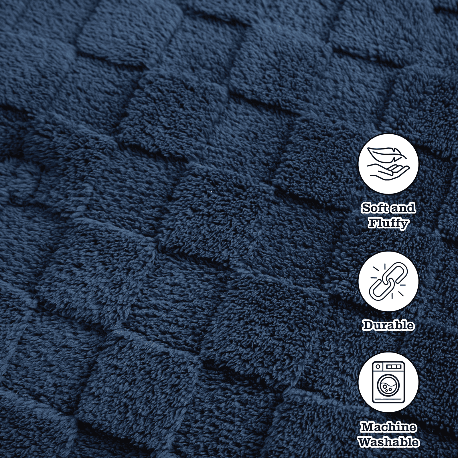 Your Zone 3-Piece Navy Embossed Checkerboard Comforter Set Twin/Full, Unisex, Kids