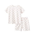 thumbnail image 4 of HAYIMI Kids Summer Children Girls' Home Wear With Cartoon Prints O-Neck Short Sleeved T Shirt Pajama Set With Shorts Homewear, 9-10 Years, 4 of 4