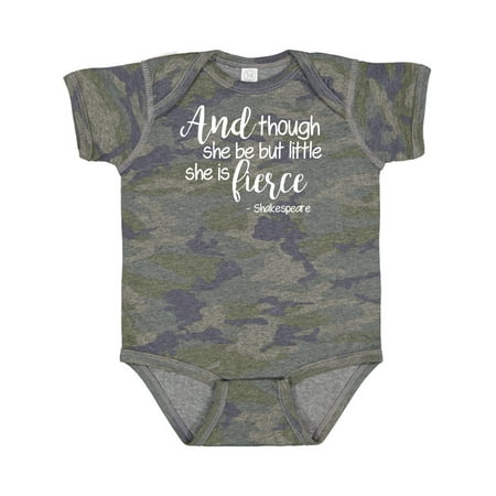

Inktastic Though She Be but Little She is Fierce Quote Shakespeare Gift Baby Girl Bodysuit