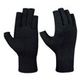 thumbnail image 2 of Half Finger Pressure Relief Gloves - Anti Skid Cycling Sports Fitness Joint Support for Repetitive Tasks Gray Pink Skin Color Options, 2 of 3