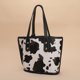 thumbnail image 5 of Bolso de hombro de cuero PU con estampado retro para mujer, bolsos de cubo informales (vaca) Tmvgtek Para estrenar, 5 of 9