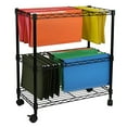 thumbnail image 4 of Oceanstar 2-Tier Metal Rolling File Cart, 24 in, Black, 4 of 5