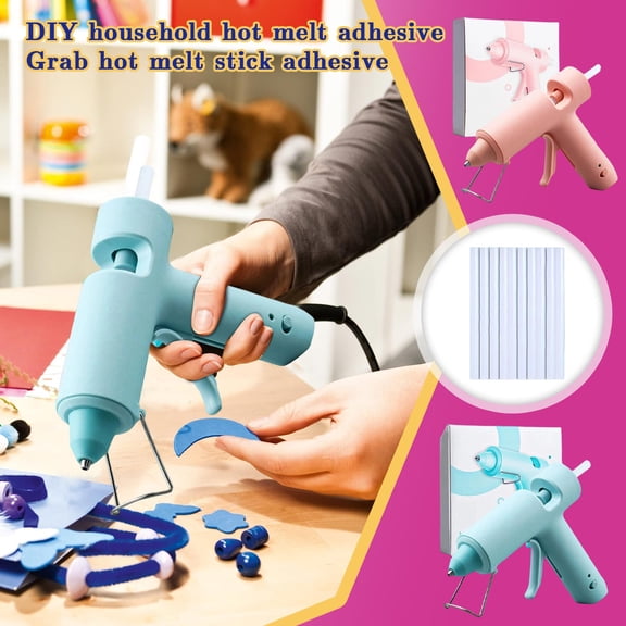Cordless Hot Glue Gun, Fast Preheating with 2000mAh Built-in Battery Hot Melt Glue Gun, 10 Premium Glue Sticks, Mini Glue Gun Ideal for Crafts, DIY Gift, Repairs Blue
