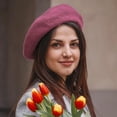 thumbnail image 4 of Women Wool Beret Hat French Style Solid Color, 4 of 8