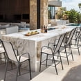 thumbnail image 7 of Ktaxon 2Pcs High Patio Outdoor Dining Chairs, Textilene Stackable Armrest Chairs Space Saving for Backyard Porch Garden - Khaki, 7 of 7