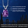 thumbnail image 2 of Gem Stone King 14K White Gold Purple Amethyst Pendant Necklace for Women | 1.73 Cttw | Gemstone February Birthstone | Pear Shape 10X7MM | With 18 inch Chain, 2 of 6