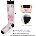 thumbnail image 3 of GZHJMY High Elasticity Compression Socks, High Knee Socks Adult Universal Leisure Relieve Fatigue,Watercolor Pink Roses(1) Travel Daily with Running (1 Pair), 3 of 7