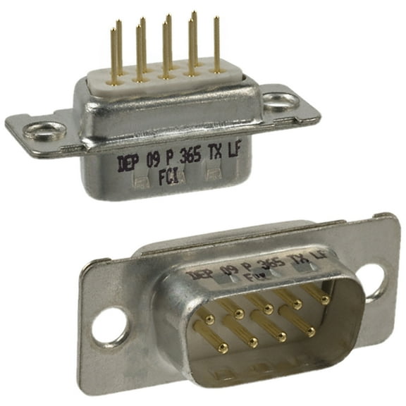 Pack of 3 DEP09P365TXLF Connector 9 Position D-Sub Plug, Male Pins :RoHS