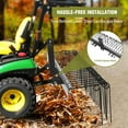 thumbnail image 4 of 60 Inch Pine Straw Rake, 26 Coil Spring Tines Durable Powder Coated Steel Tow Behind Landscape Rake with 3 Point Hitch Receiver Attachment Fit to Cat0 Cat 1 Tractors for Leaves Grass, Black, 4 of 7