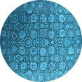 thumbnail image 1 of Ahgly Company Indoor Round Oriental Light Blue Industrial Area Rugs, 3' Round, 1 of 4
