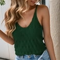 thumbnail image 6 of fatyb Women's Knit Tank Tops V Neck Spaghetti Strap Camisole Sleeveless Loose Casual Crochet Tshirts, 6 of 7