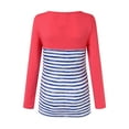 thumbnail image 4 of Youmylove Women Maternity Regular Printed Hem Stripe Tee Shirt Casual Long Sleeve O-Neck Basic Nursed T-Shirt Top Breastfeeding Ladies Stylish Pregnant Clothes, 4 of 6