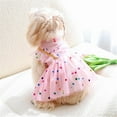 thumbnail image 4 of HQREA Pink Tulle Dog Dresses Rose Flower Puppy Cat Wedding Dress Princess Costume for Teddy, 4 of 5