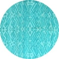thumbnail image 1 of Ahgly Company Indoor Round Abstract Light Blue Modern Area Rugs, 3' Round, 1 of 4