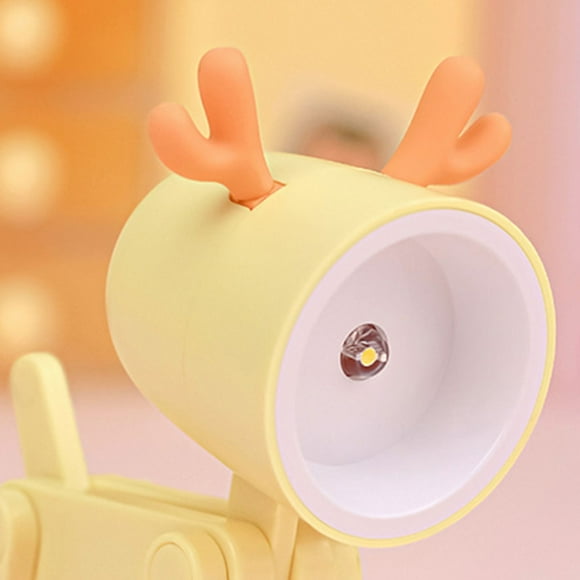 Mini Cute Pet Night Light Kawaii LED Desk Lamp Ins Mini Cute Little Phone Stand Decorative Furnishing Articles Yellow Deer