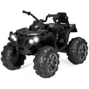 Best Choice Products 12V Kids Ride-On ATV Quad w/ Bluetooth, 3.7mph Max, Treaded Tires, LED Lights, Radio - Black