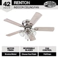thumbnail image 2 of Open Box Portage Bay Renton Ceiling Fan, Quiet Reversible Motor, 42 Inches, 2 of 11