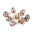 thumbnail image 3 of 5pcs WH148 Potentiometer Variable Resistor 3Pins Single Turn Dual Turn Taper Potentiometer Kits Long Shaft Short Shaft-B500K Single Turn-20mm shaft, 3 of 4