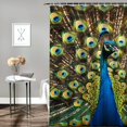 thumbnail image 2 of Orinice Peacock Feathers Bathroom Decor Set - Colorful Luxurious Graphic Print Polyester Fabric Shower Curtain with Hooks 69x72, 2 of 7