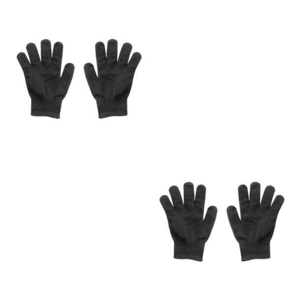 Advancent Guante de trabajo Equipo de protección Protector de manos Fibra Acero inoxidable Diseño grueso práctico Suministros industriales Negro 2piezas