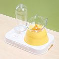 thumbnail image 5 of Juego de cuencos para botella de agua para mascotas, alimentación lenta, dispensador de agua automático inclinado de 15 grados, cuenco para botella para gatos y perros, amarillo, 5 of 5