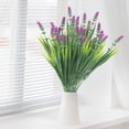 thumbnail image 2 of 8 Bundles Artificial Plants Outdoor, 14inch Artificial Lavender Flowers UV Resistant Plastic Faux Plants Fake Flowers Decoration, 2 of 6
