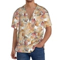 thumbnail image 3 of Honeii 's Seashells for men's short-sleeved button-up collared shirt featuring a pocket, perfect for beach vacations, and travel adventures., 3 of 5