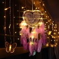 thumbnail image 4 of Wind Chimes, LED Dream Catcher, Dream Catcher Boho Style Handmade LED Light Wall Hanging Romantic Decoration, 4 of 5