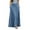 Light Blue, variant on ZANZEA Women Casual Denim A-Line Contrast Slit Skirt with Patch Pockets