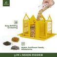 thumbnail image 7 of Kingsyard Weatherproof Metal Bird Feeder House, Triple Feeders for Outside Finch Cardinal, Yellow, 7 of 7